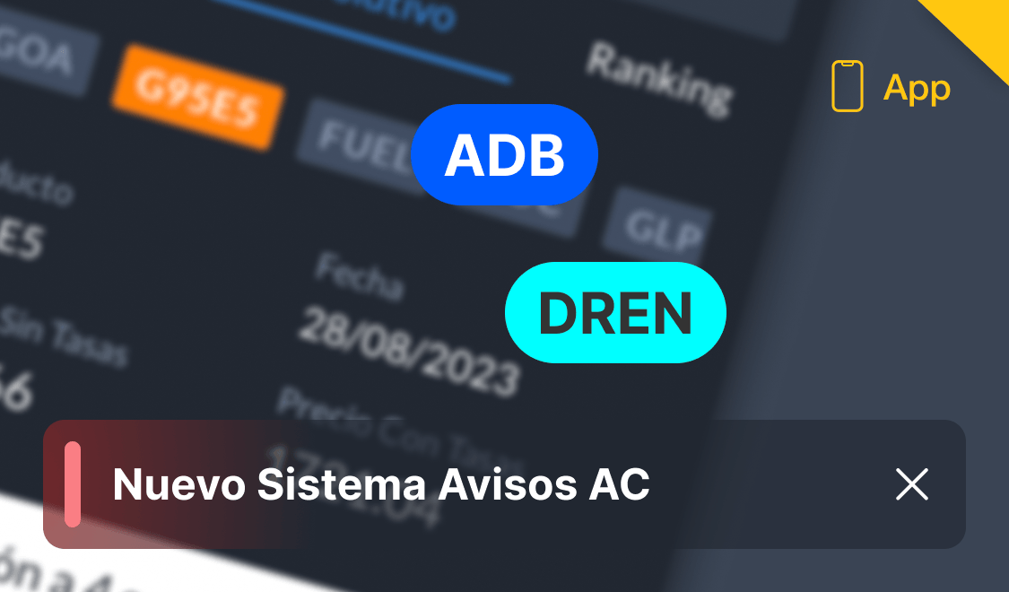 Mejoramos el servicio de Análisis de Competencia en la app, con el nuevo sistema de avisos y soporte para Adblue y Diésel Renovable