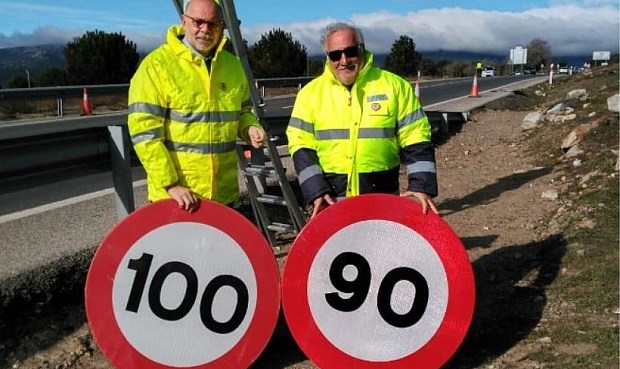 La reducción de velocidad a 90 km/h en carreteras convencionales entra en vigor mañana.