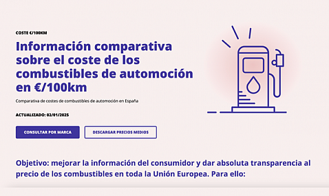 Carteles obligatorios Comparativa de costes de combustibles de automoción en España. Actualizado en fecha 02/01/2025.