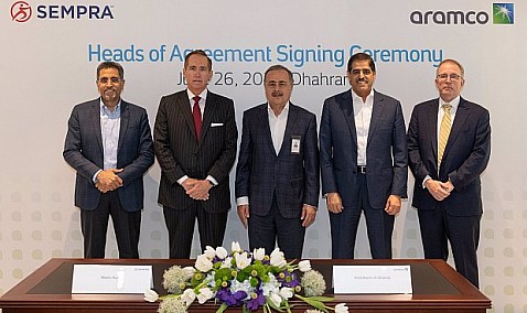 Aramco firma un acuerdo de suministro de GNL con la estadounidense Sempra.