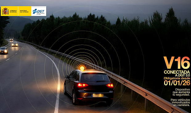 El V16 es un dispositivo de preseñalización de accidentes que viene a sustituir a los clásicos triángulos para indicar que el vehículo ha quedado inmovilizado en la calzada o que su carga se encuentra caída sobre la misma