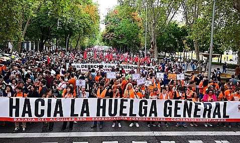 Sindicatos convocan huelga general por la vivienda para el 11 de noviembre